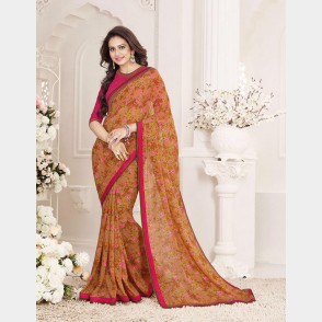 Vinay’s soft Printed Georgette Sharee with beautiful embroidered blouse piece as attached picture